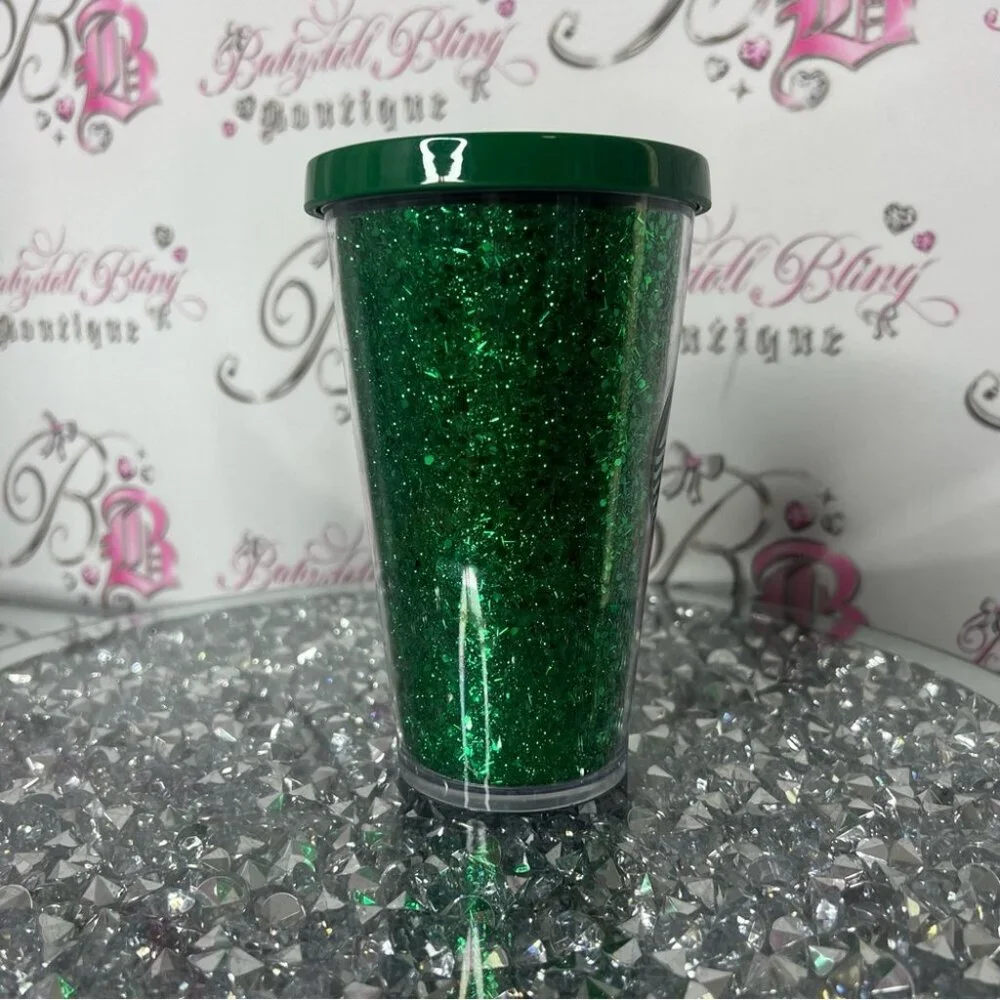 Starbucks Emerald Glitter Tumbler sparkly cup drinkware drink rare green luxe